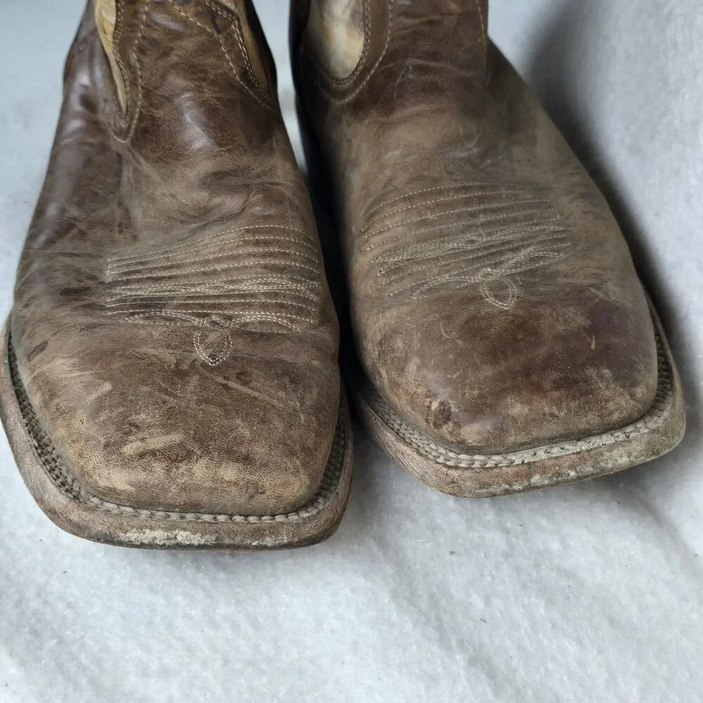 Ariat Distressed Mesteno Dust Devil Tan Marble Western Boots Men's 14D
